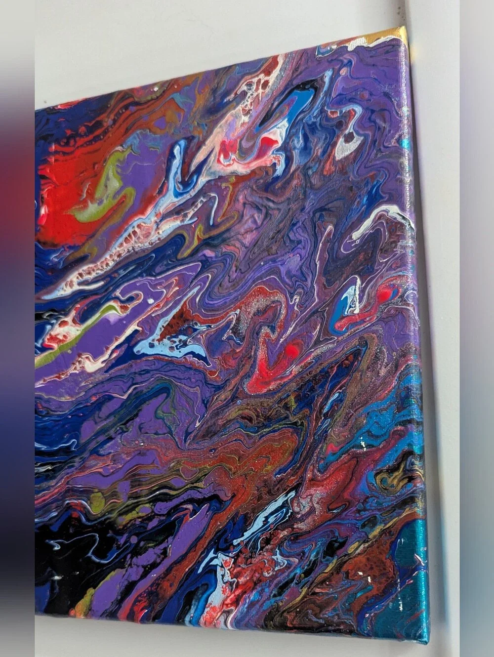 Abstract Fluid Pour Painting Purple Acrylic 8
